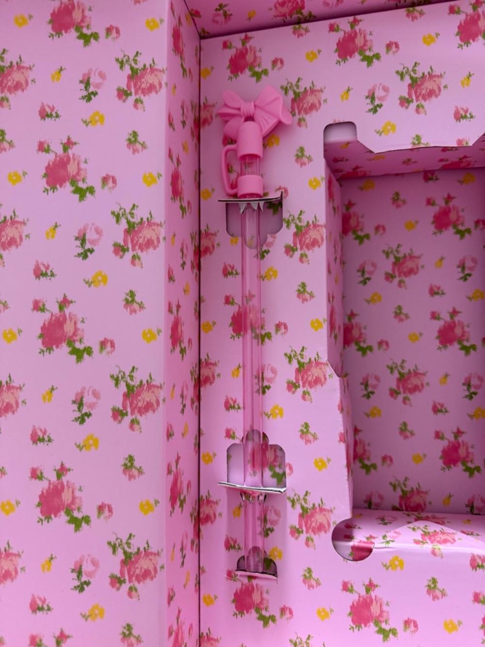 Stanley Pink Floral Travel Mug with Gold Logo - Picture 2 of 3